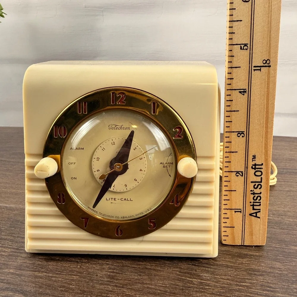 Telechron 8H57 Lite-Call Alarm Clock Lamp Control 1940s Working